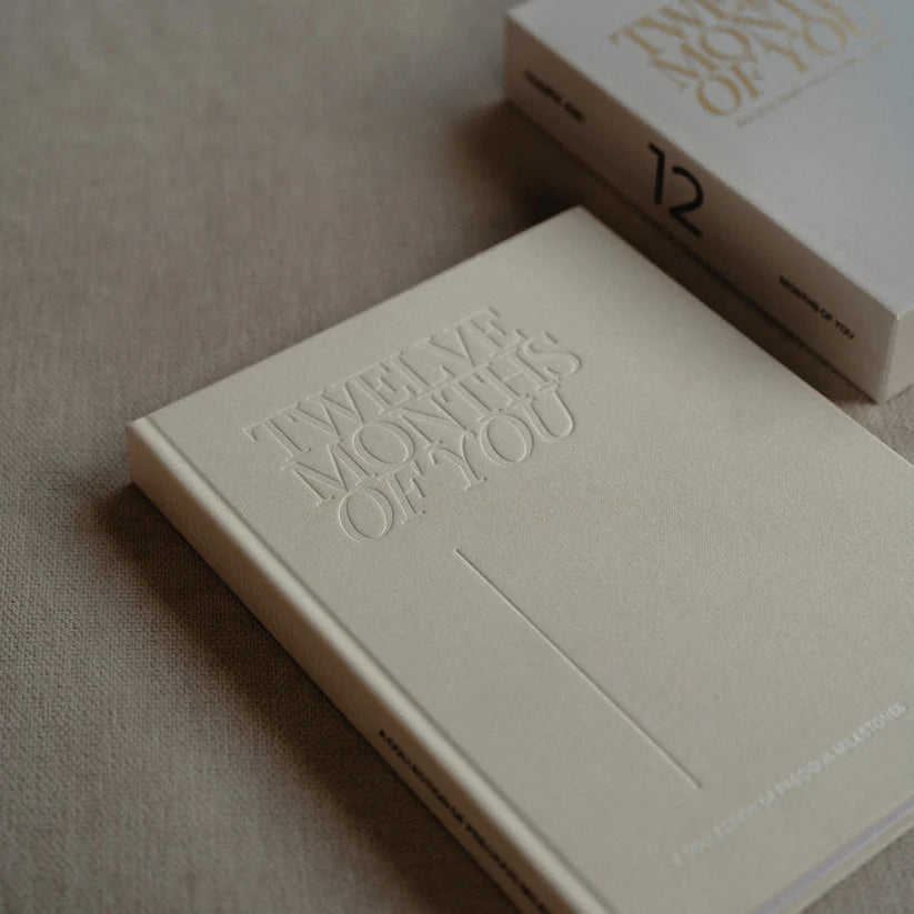 The Milestone Bundle | Inkless Baby Milestone Cards & Linen Album